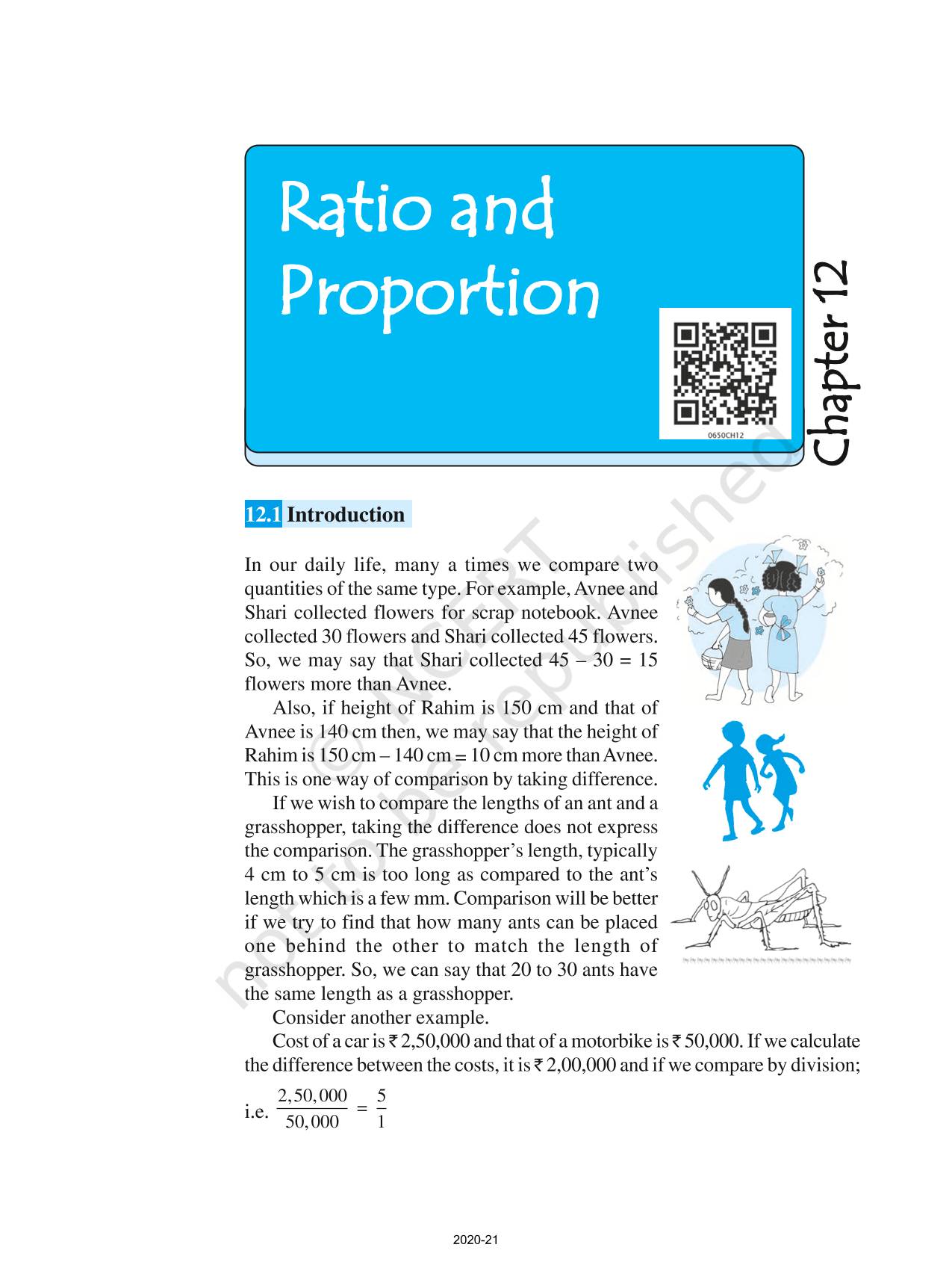 Ratio And Proportion - NCERT Book Of Class 6 Mathematics